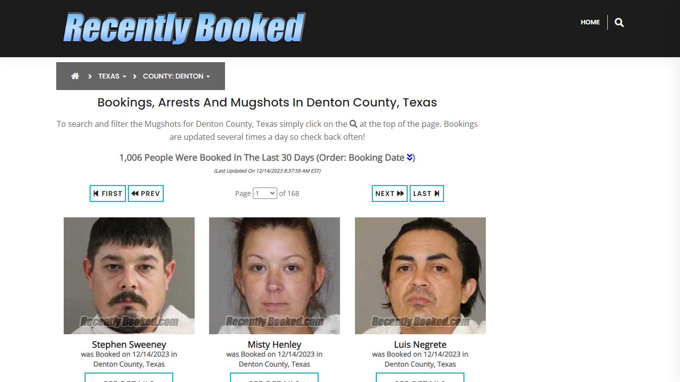 Recent bookings, Arrests, Mugshots in Denton County, Texas